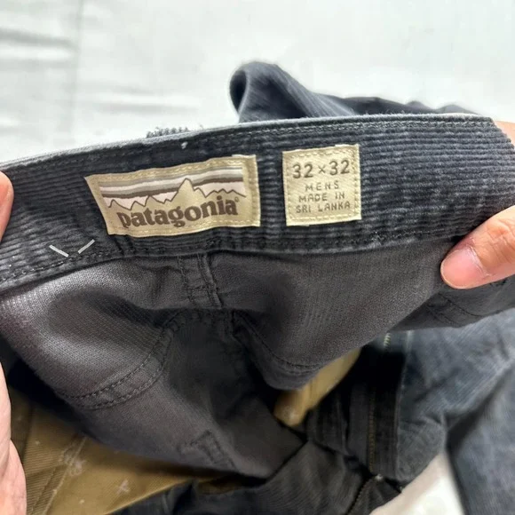 Patagonla Straight Pants Mens Size 32x32 Gray Cotton Corduroy 5-Pocket Outdoor